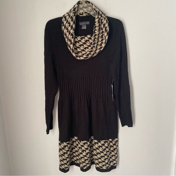 Jessica Howard Petite Women’s Cowl Neck Long Sleeve A Line Sweater Dress PXL - Picture 1 of 3